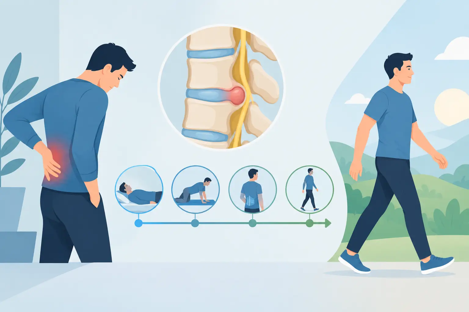 A Disc Bulge Recovery Example With a Realistic Timeline